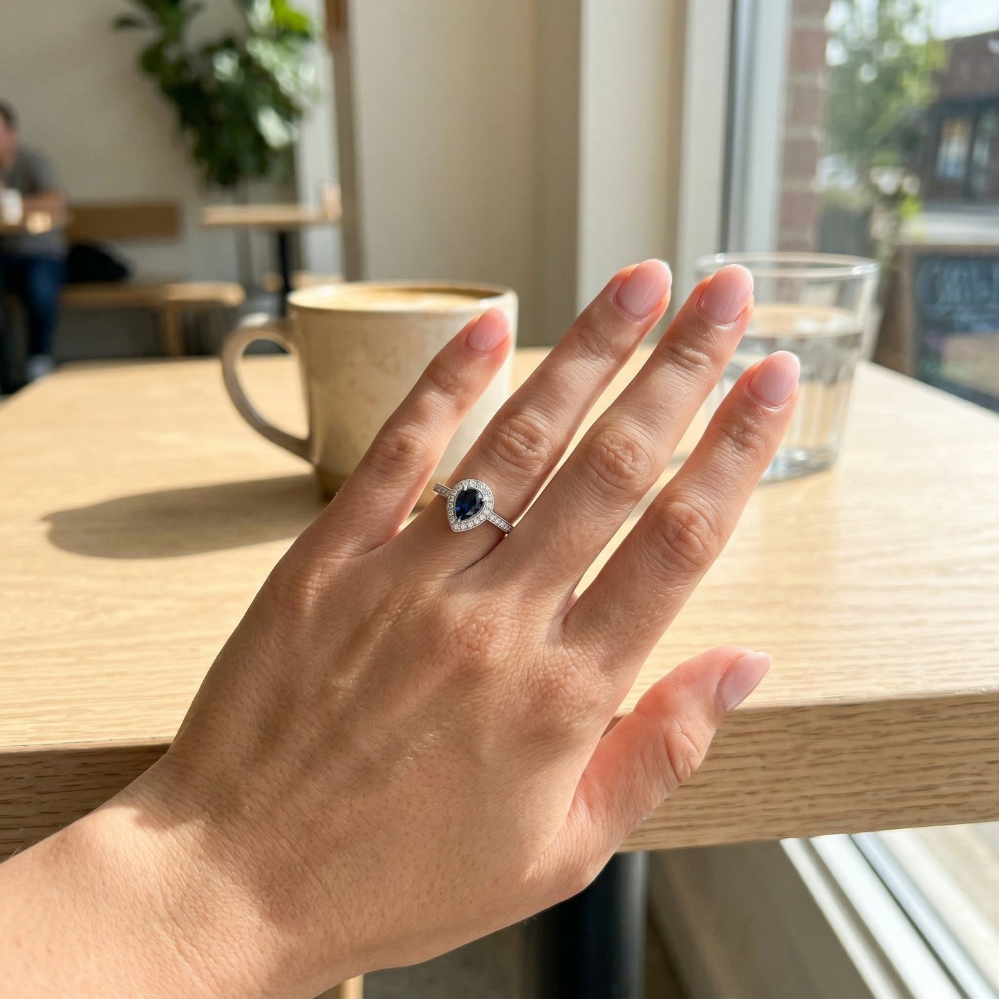 Sapphire Trillion Ring