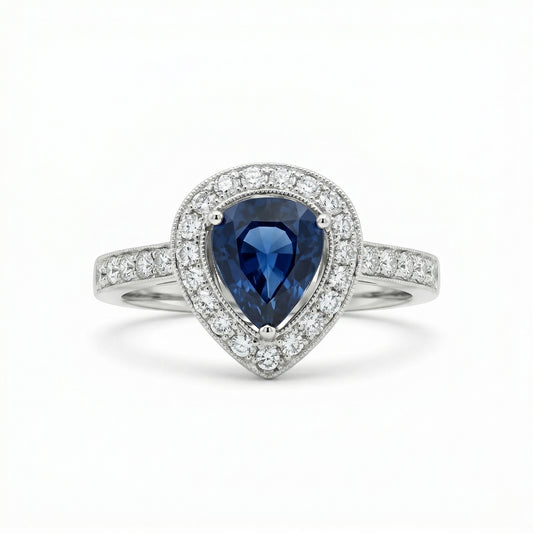 Sapphire Trillion Ring