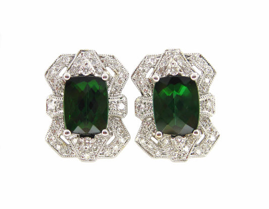 Vintage Green Tourmaline Earrings