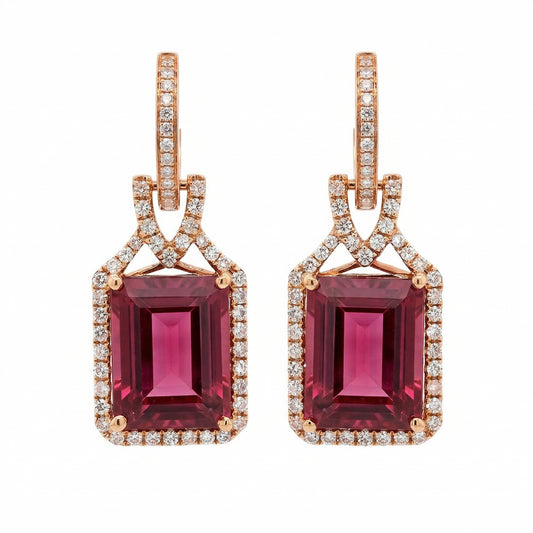 Red Tourmaline Earrings