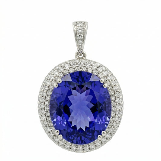 12.91 carat Tanzanite Oval Pendant