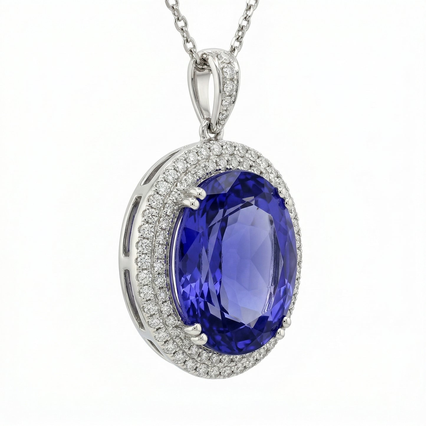 12.91 carat Tanzanite Oval Pendant