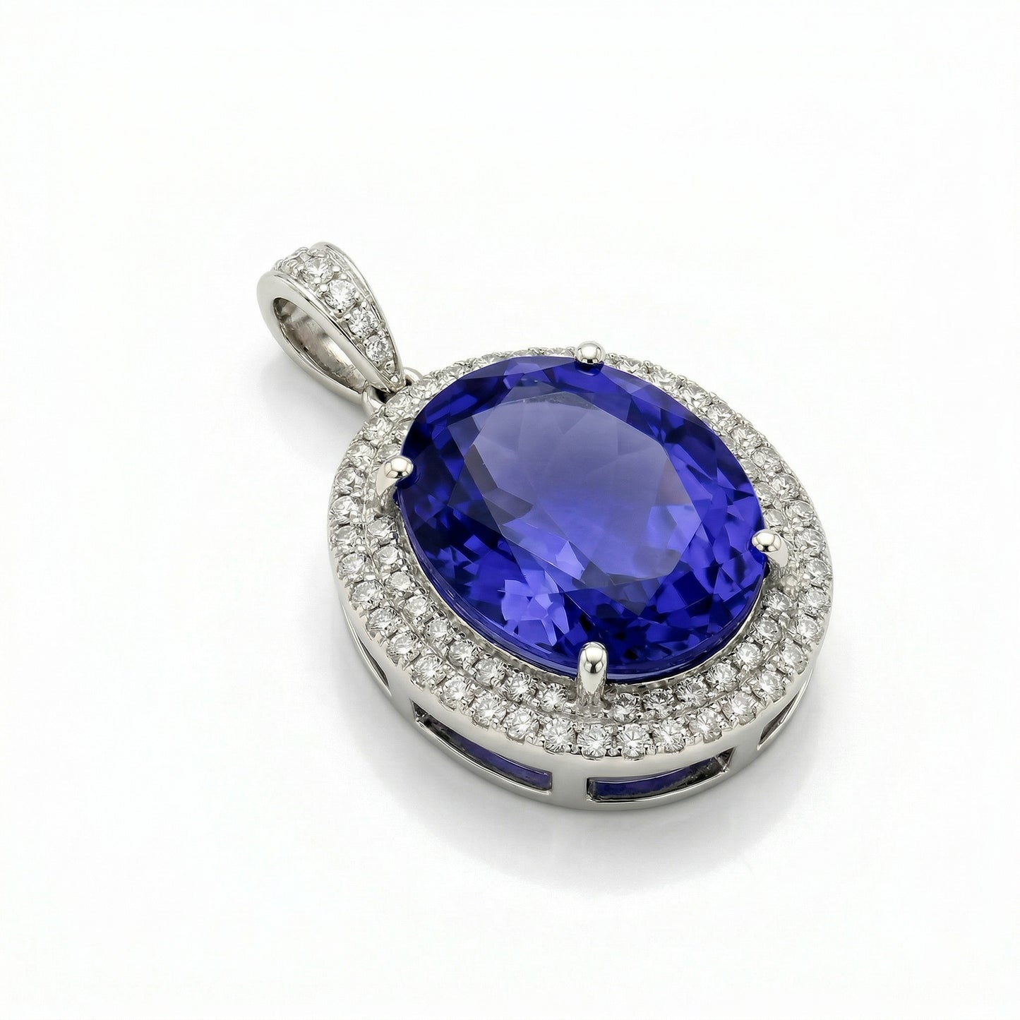12.91 carat Tanzanite Oval Pendant