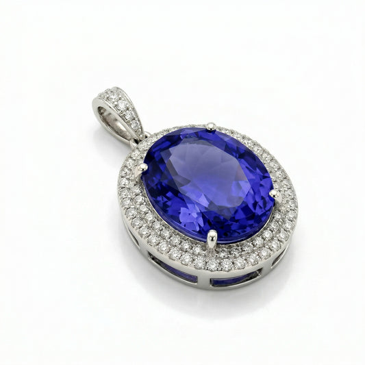 12.91 carat Tanzanite Oval Pendant