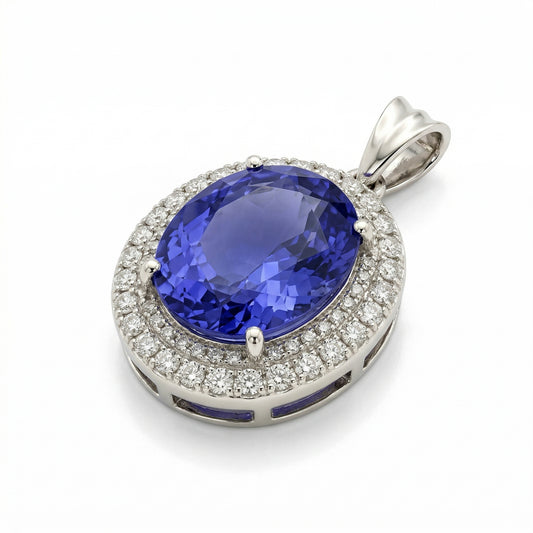 9.62 carat Tanzanite Oval Pendant