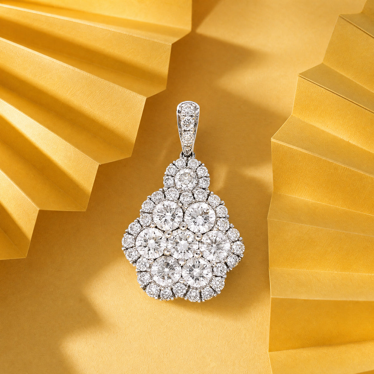 41-Diamond Flower Pendant