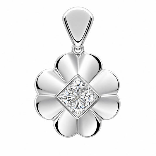 4 Princess-Cut Diamond Clover Pendant