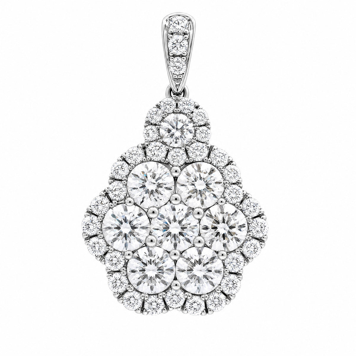 41-Diamond Flower Pendant