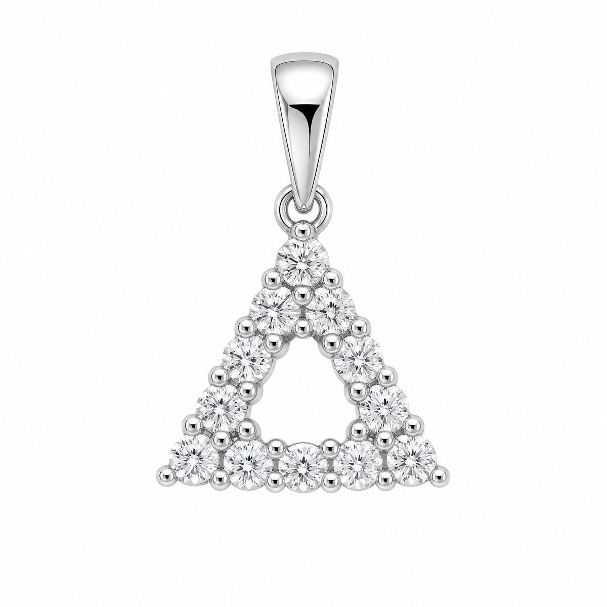12 Round Diamond Triangle Pendant