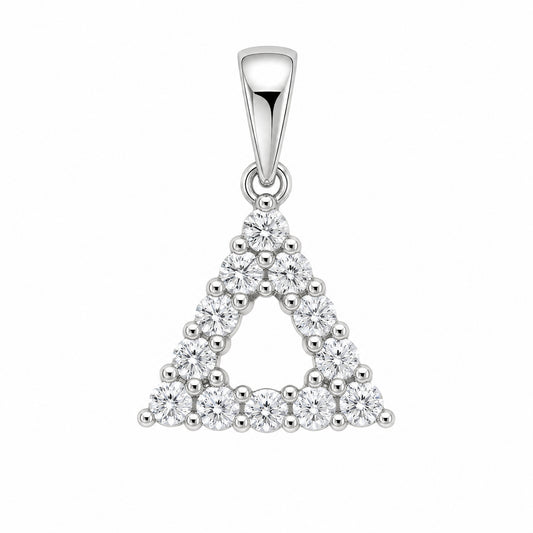12 Round Diamond Triangle Pendant
