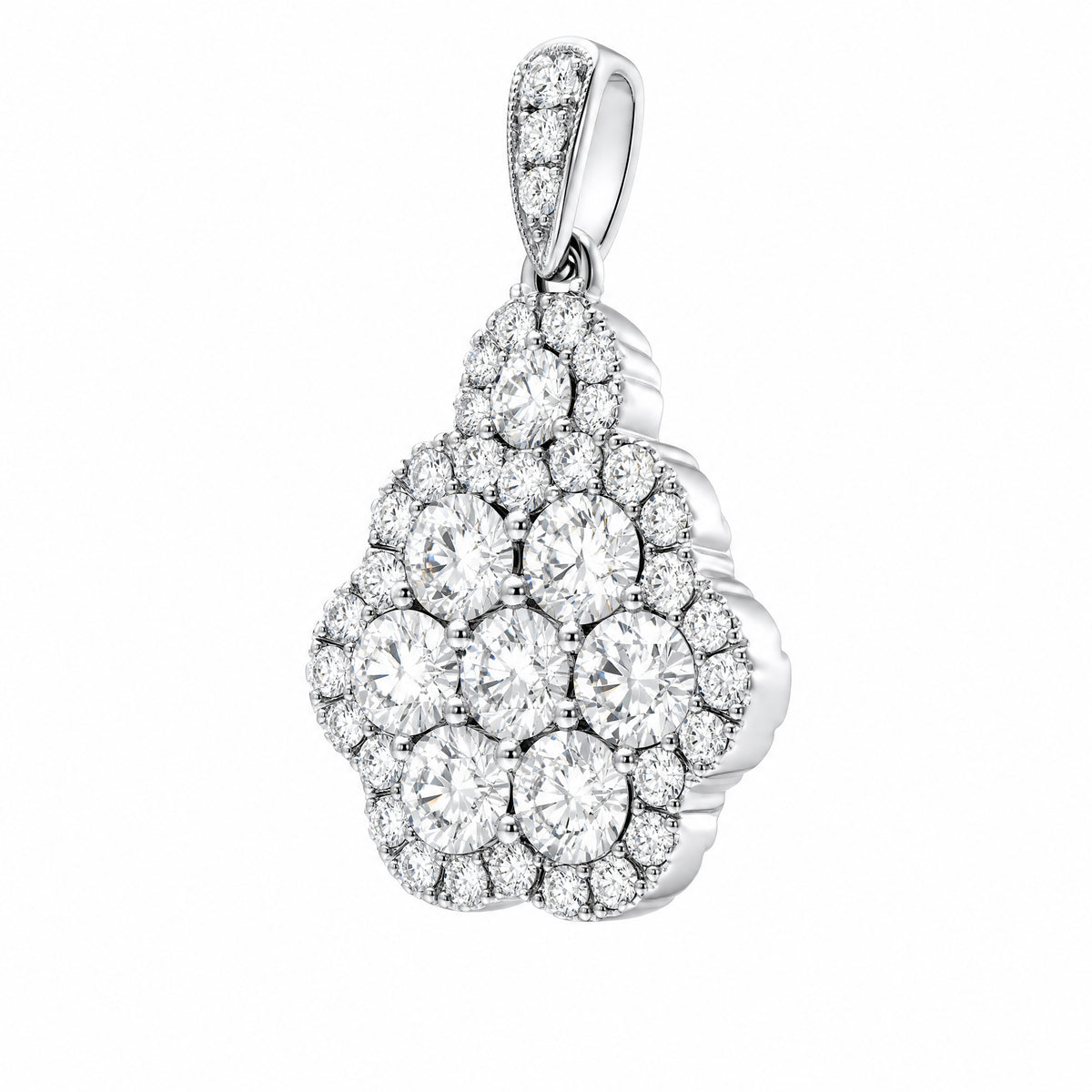 41-Diamond Flower Pendant