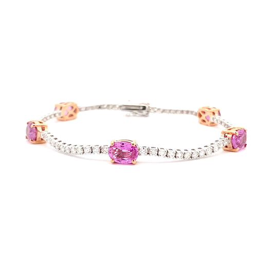 Pink Sapphire & Diamond Bracelet