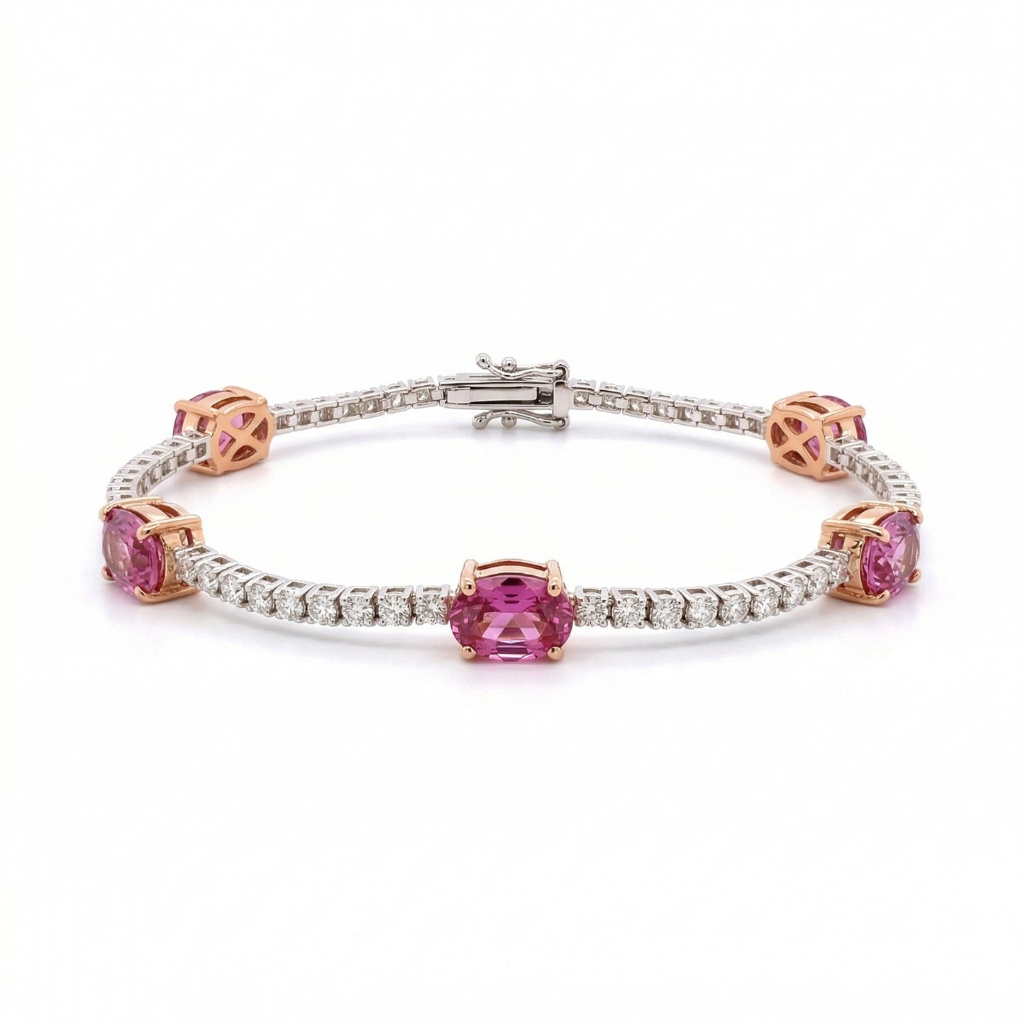 Pink Sapphire & Diamond Bracelet