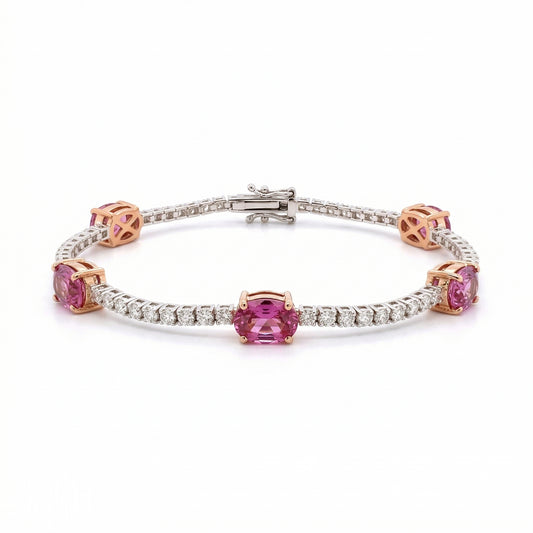 Pink Sapphire & Diamond Bracelet