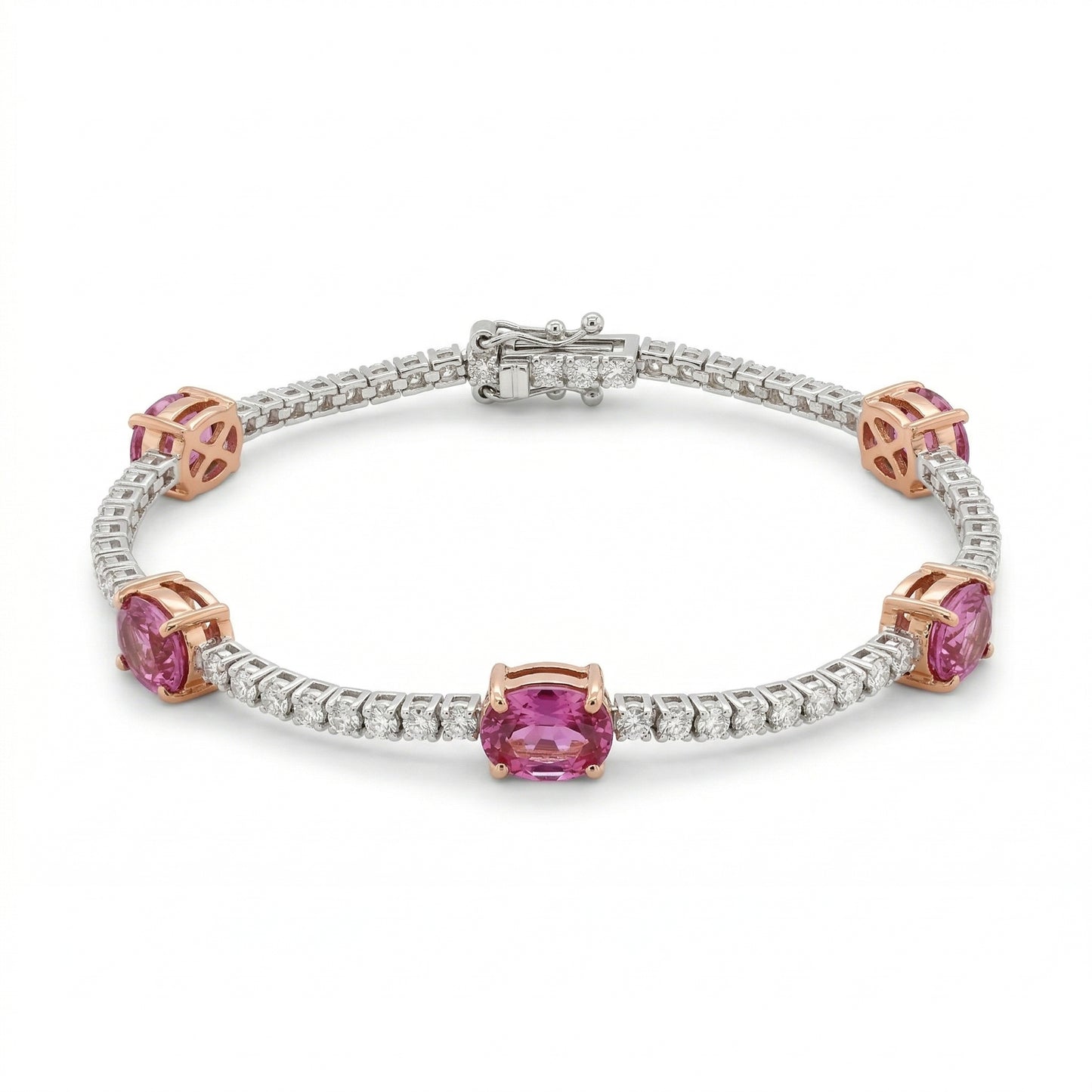 Pink Sapphire & Diamond Bracelet