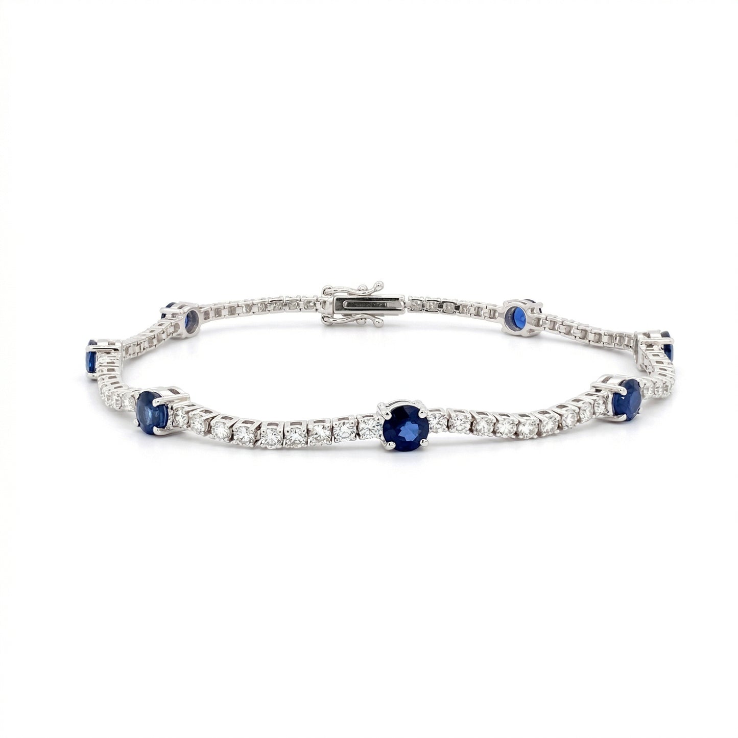 Round Sapphire & Diamond Bracelet
