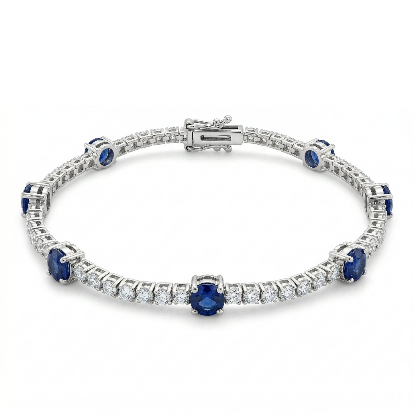 Round Sapphire & Diamond Bracelet