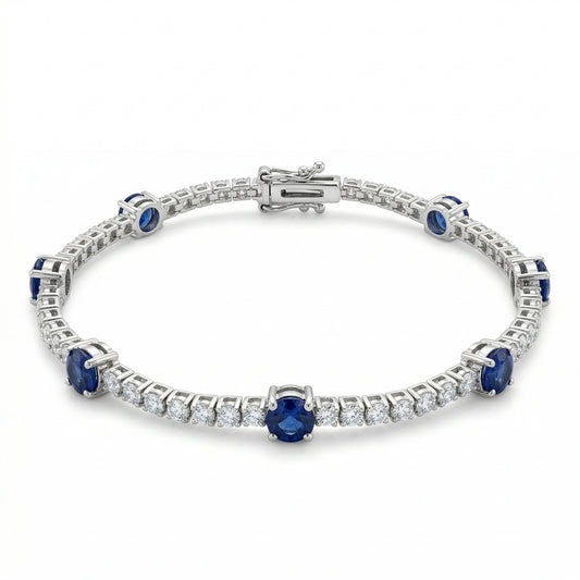 Round Sapphire & Diamond Bracelet